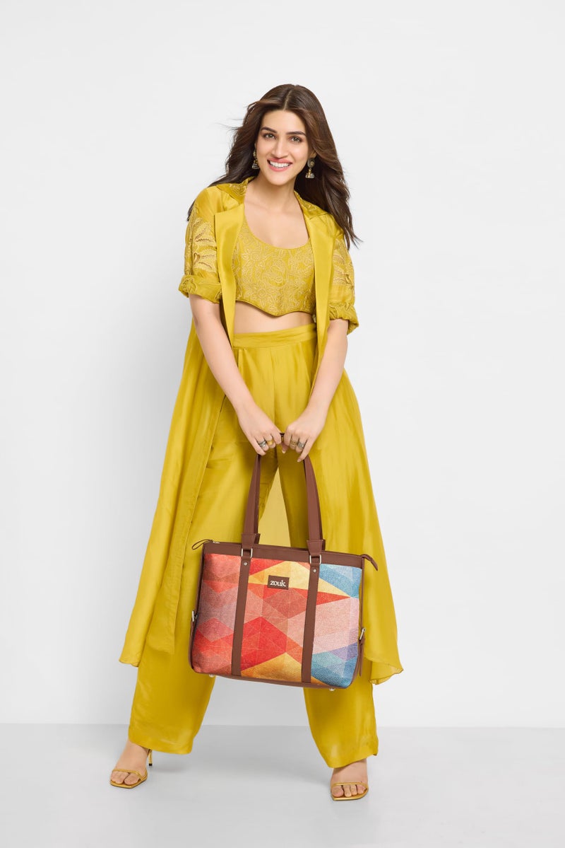 ZOUK Office Bag | Stylish Bags for Office Use | Laptop Bag 15.6 inch | Stylish Tote for Office Use | Purse for Women | Vegan Leather Handbag | Daily & Travel Use | GeoOptics - Image 2