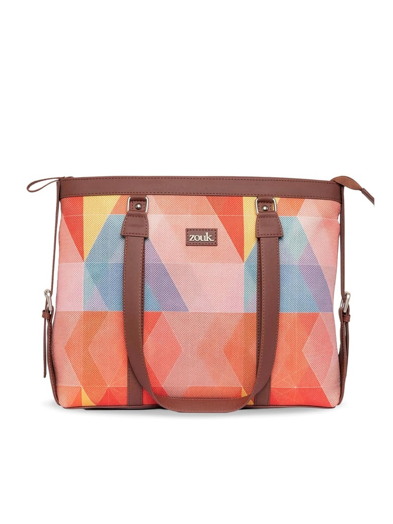 ZOUK Office Bag | Stylish Bags for Office Use | Laptop Bag 15.6 inch | Stylish Tote for Office Use | Purse for Women | Vegan Leather Handbag | Daily & Travel Use | GeoOptics - Image 1