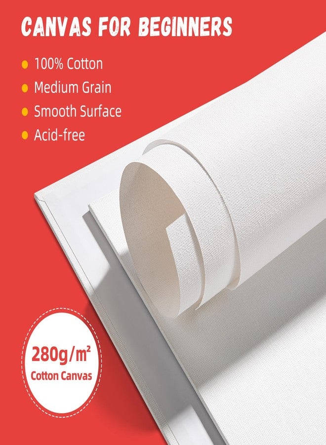 Simetufy Canvas Boards for Painting 8 x 10 inch, 24 Pack Flat Painting Canvas Panels, 8oz Gesso Primed Acid-Free 100% Cotton for Acrylic, Oil Watercolor Paint - Image 3