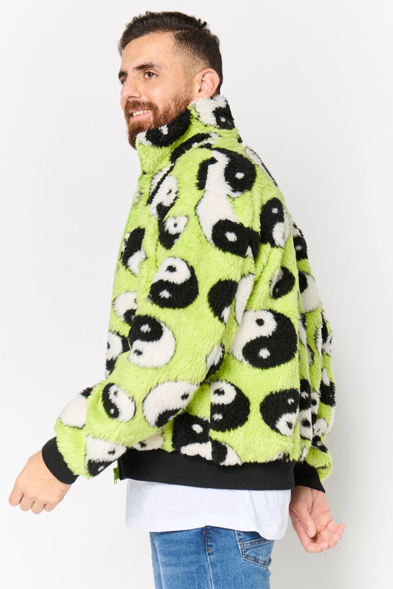 Asos Design Men Allover Print Sherpa Jacket, Multicolor - Image 2