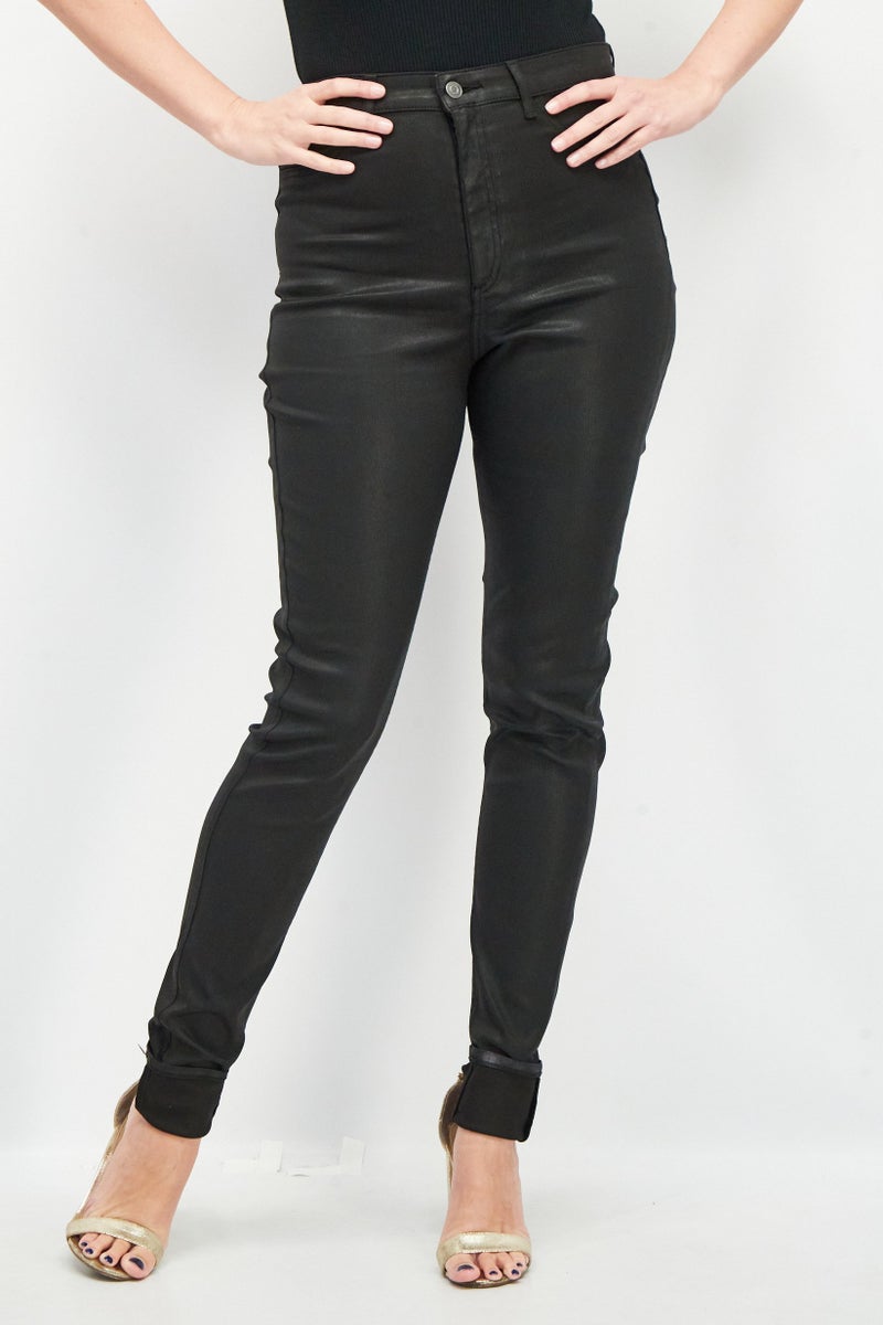 Asos Design Women Tall Fit Plain Stretchable Jeans, Black - Image 1
