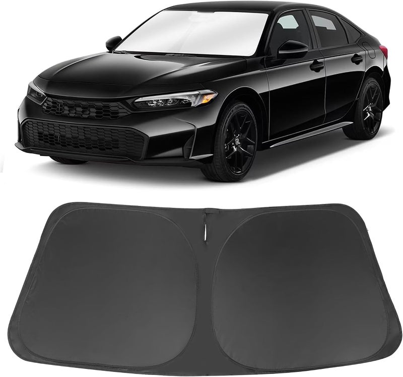 LHFLIVE Windshield Sun Shade Custom Fit for 2022 2023 2024 2025 Honda Civic 11th Gen Accessories Foldable Sunshade Sun Blocker Protect Car from Sun Rays & Heat Damage Keep Car Cooler - Image 1