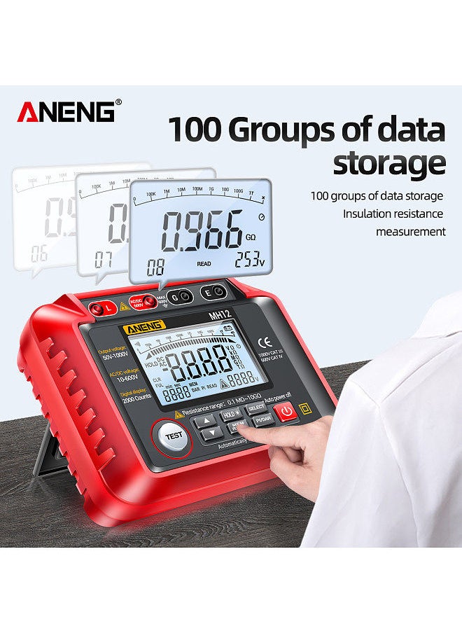 ANENG MH12 Insulation Resistance Tester Shaking Table High Precision Megger Digital Insulation Resistance Meter Voltage Meter