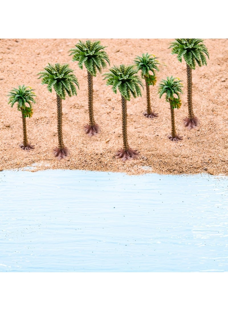 AROAQ 4 Scale Model Coconut Trees Set of 4 Palm Trees in 6/9/12/15cm Sizes for Model Making and Beach Scenery - Image 2
