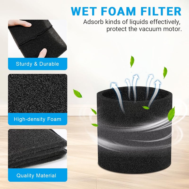 Zibopon 4 Pack 90585 Foam Sleeve Filter Fit for Shop Vac 5 Gallon and Above Wet/Dry Vacuum, Part# 9058500, 9058508, 9058511, 9058527, 9058533, Type R - Image 4