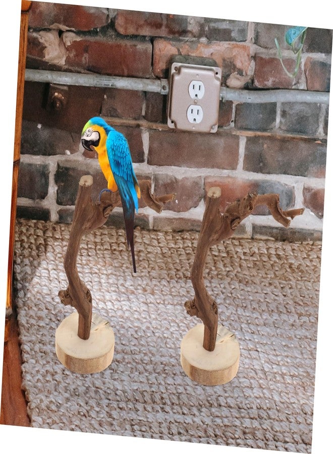 Balacoo Wooden Parrot Perch Stand with Stable Base Multi-Functional Bird Training Rack Toy for Parrots Durable Non-Slip Grip for Training and Play - Image 3