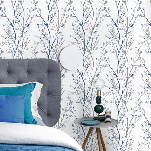 Mecpar Gray Blue Tree Branches Peel and Stick Wallpaper 1771 x 1181 Natural Wall Paper Modern Tree Branch Contact Paper Removable Wallpaper SelfAdhesive Vinyl for Furniture Crafts Walls - Image 3