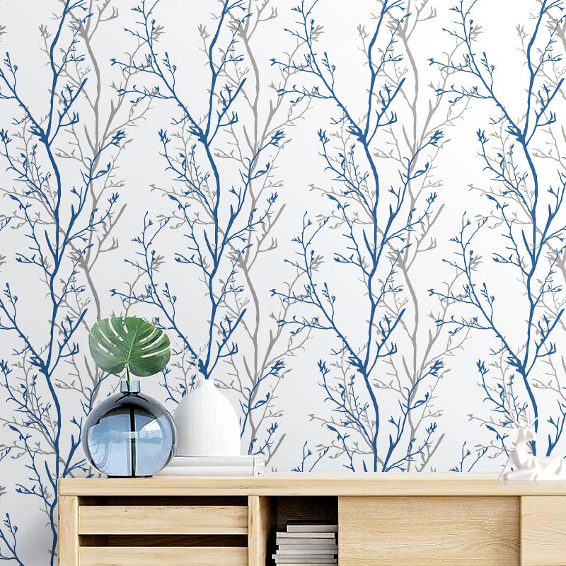Mecpar Gray Blue Tree Branches Peel and Stick Wallpaper 1771 x 1181 Natural Wall Paper Modern Tree Branch Contact Paper Removable Wallpaper SelfAdhesive Vinyl for Furniture Crafts Walls - Image 2