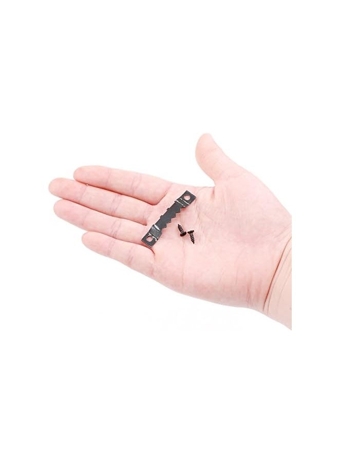 Generic - Generic 120 Pcs Sawtooth Picture Frame Hanging Hangers Double Hole with Screws, for Home Decoration Creative Picture Frame Hanging (Black) - Image 1