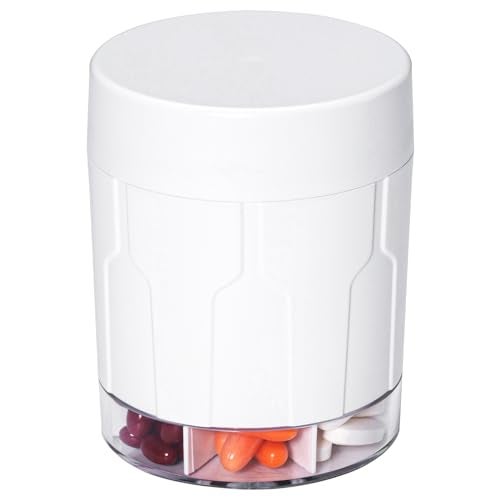 Betife Extra Large Supplement Organizer,Weekly Pill Organizer Bottle, Daily Pill Dispenser with 7 Large Compartments, Organizer to Hold 7 Day Vitamin Medication,21 Labels and a Cleaning Brush（White） - Image 1