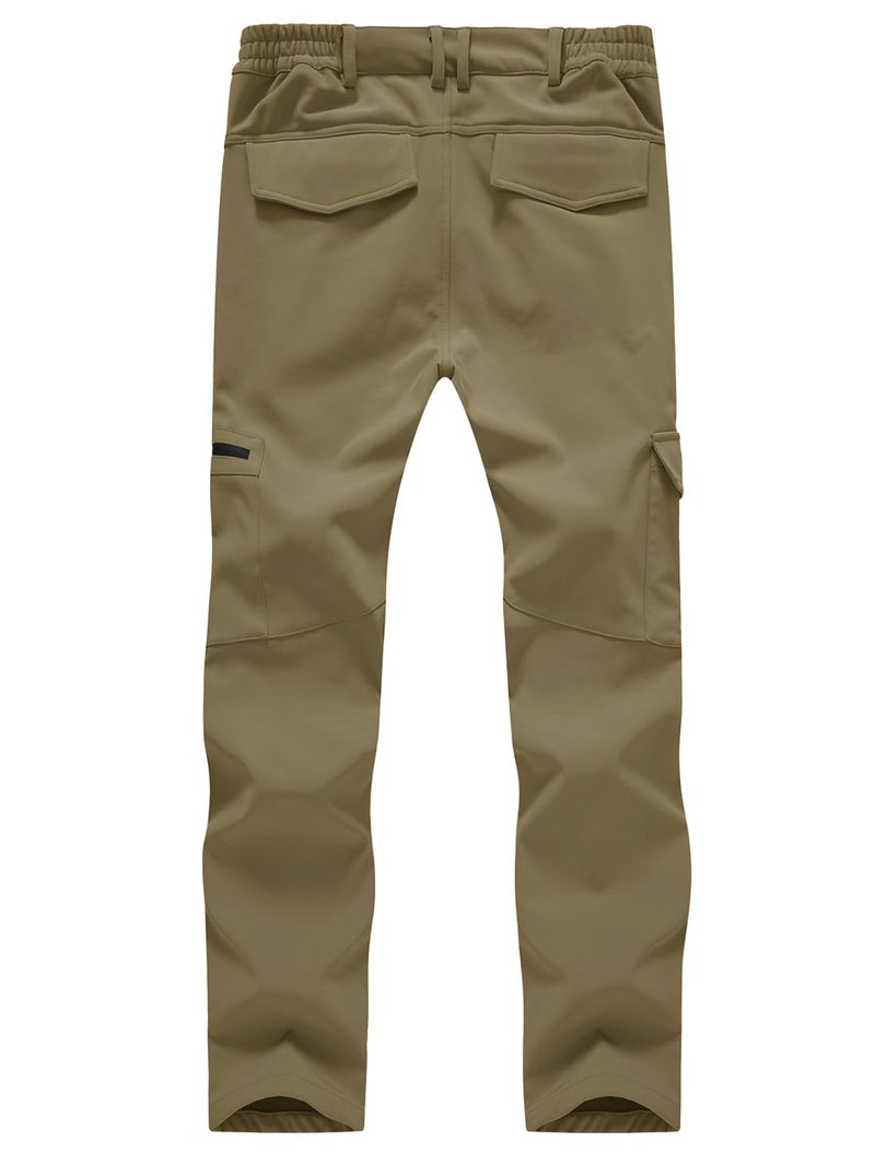 Gopune Women's Windproof Waterproof Sportswear Outdoor Hiking Fleece Pants (Khaki,XL) - Image 2