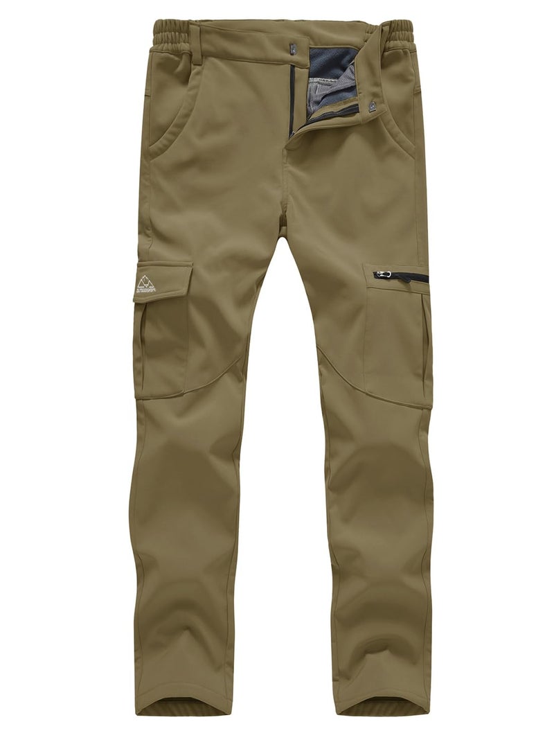 Gopune Women's Windproof Waterproof Sportswear Outdoor Hiking Fleece Pants (Khaki,XL) - Image 1
