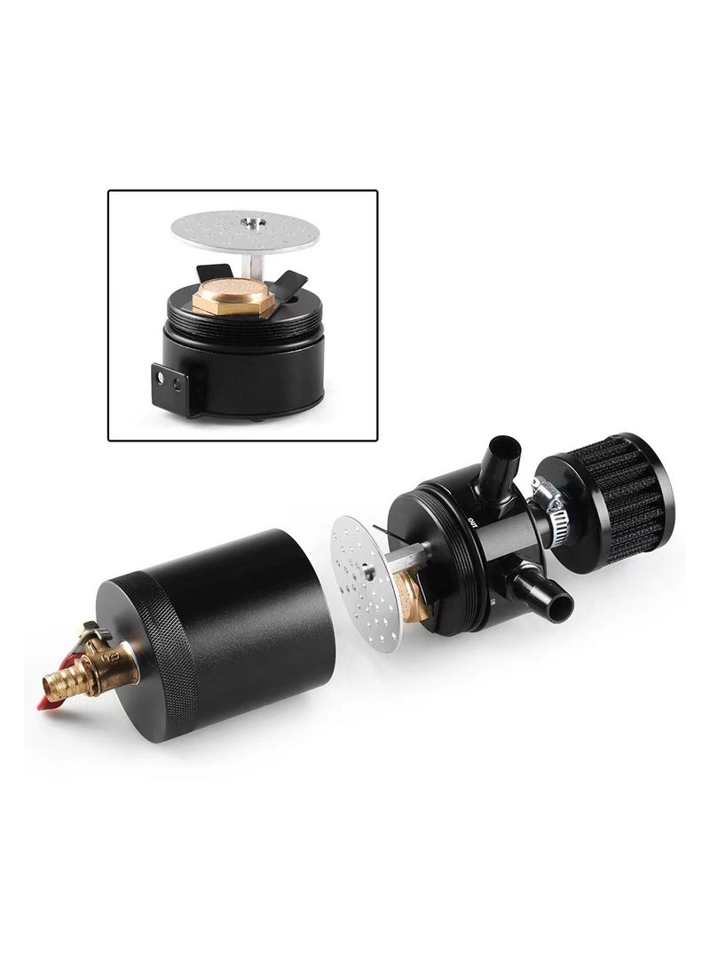 general Baffled Oil Catch Can Kit Universal 2 Port Aluminum Oil Separator Reservoir Tank - Image 2