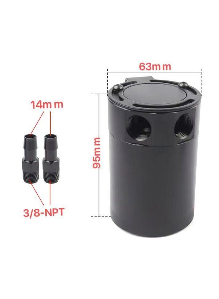 general Baffled Oil Catch Can Kit Universal 2 Port Aluminum Oil Separator Reservoir Tank - Image 3