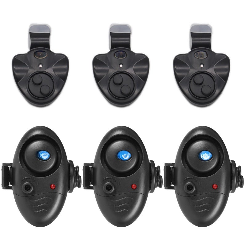 YOLO Fish Alarm: 2 Styles Sturdy Durable Plastic - Water-Resistant LED Light Loud Sound Bite Indicator for Anglers Fishing - Image 1