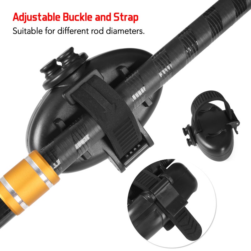 YOLO Fish Alarm: 2 Styles Sturdy Durable Plastic - Water-Resistant LED Light Loud Sound Bite Indicator for Anglers Fishing - Image 2