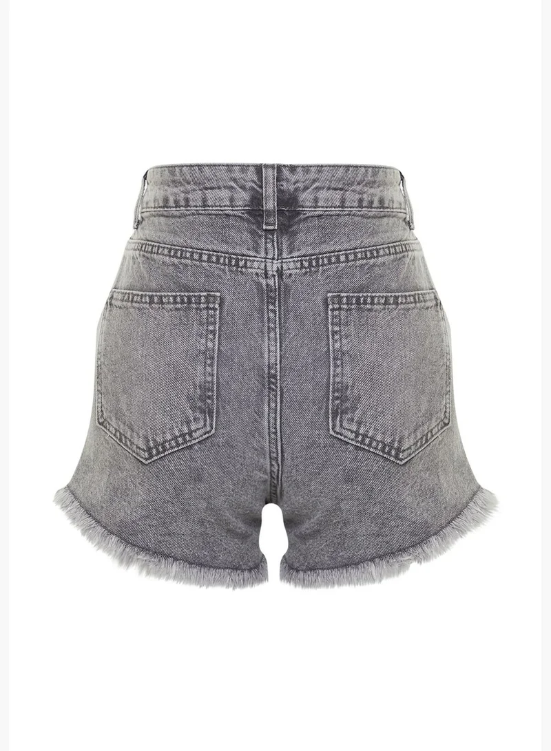 trendyol Gray Denim 100% Cotton Shorts & Bermuda TBESS23SR00030