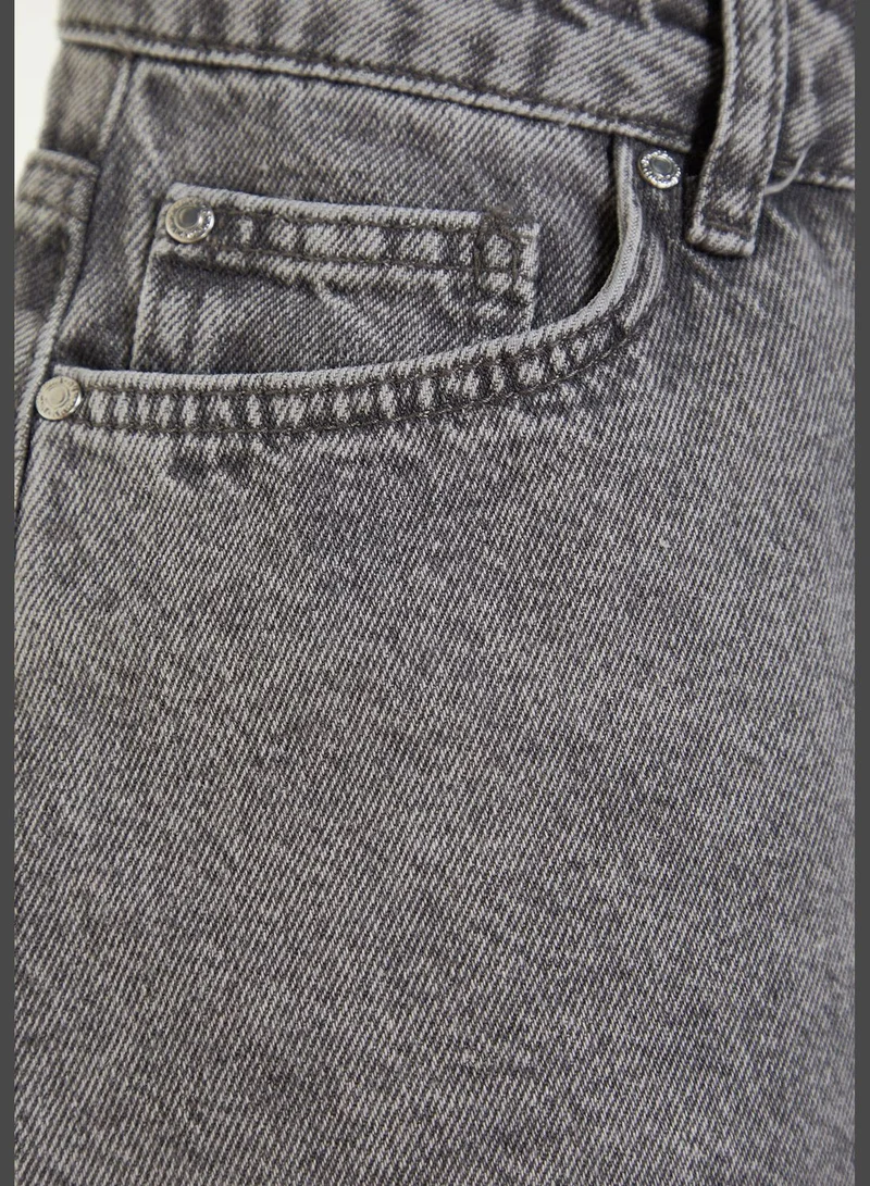 trendyol Gray Denim 100% Cotton Shorts & Bermuda TBESS23SR00030