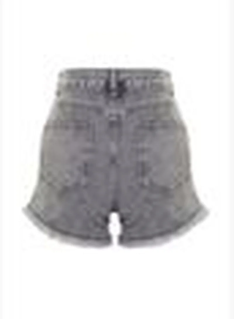 trendyol Gray Denim 100% Cotton Shorts & Bermuda TBESS23SR00030