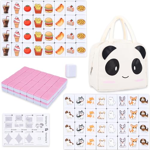 drizzle 65 Tiles Seaside Escape Game Blocks 30mm Instruction Manual Panda Bag Mahjong Tile Game Sets - Image 1