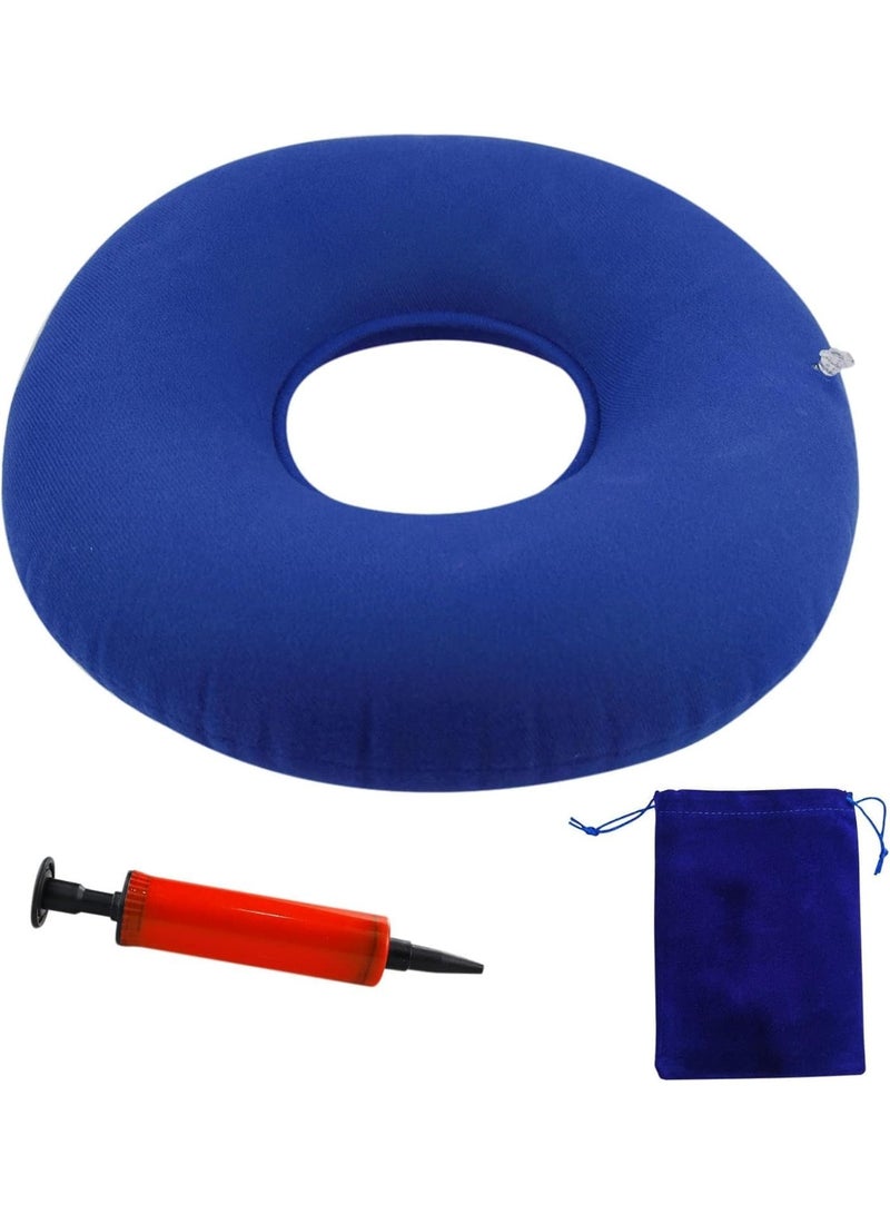 Portable Inflatable Donut Seat Cushion – Ring Cushion for Hemorrhoid & Coccyx Support with Air Pump & Storage Bag, 15 × 20 cm, Inflatable Sitting Cushion for Home, Office & Travel - Image 1