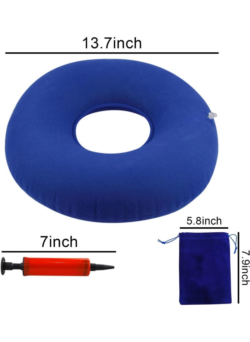 Portable Inflatable Donut Seat Cushion – Ring Cushion for Hemorrhoid & Coccyx Support with Air Pump & Storage Bag, 15 × 20 cm, Inflatable Sitting Cushion for Home, Office & Travel - Image 2