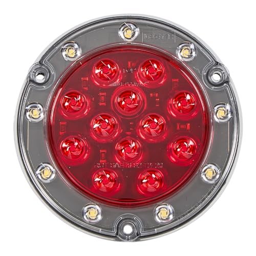 Maxxima M85417R Red LED Ultra Thin Round Hybrid Lightning Stop Turn Tail (STT) Back-Up Light, Flange Mount Reverse Light Compatible for Trailers, Trucks, RVs, Jeep Wranglers - Image 3
