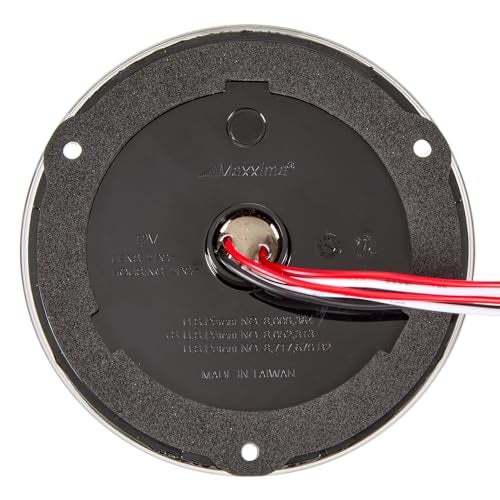Maxxima M85417R Red LED Ultra Thin Round Hybrid Lightning Stop Turn Tail (STT) Back-Up Light, Flange Mount Reverse Light Compatible for Trailers, Trucks, RVs, Jeep Wranglers - Image 4