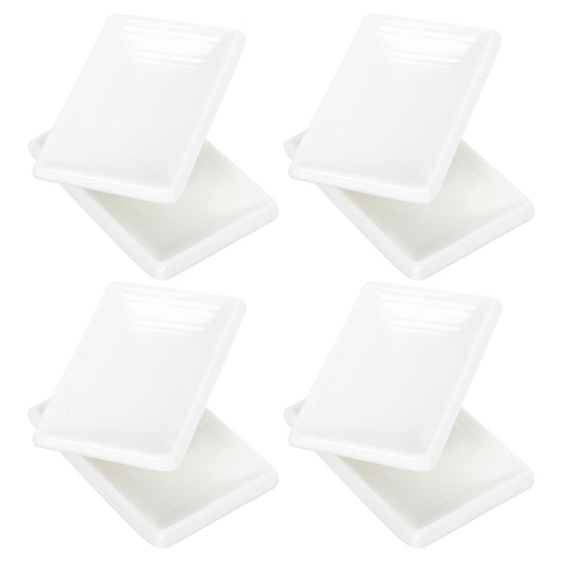 SUPVOX 4Pcs 3 Inch Ceramic Mini Soy Sauce Dishes For Sushi Hotpot - Image 2