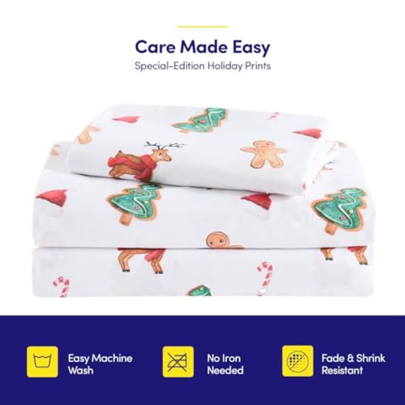 Christmas Sheets Size with Built‑in Sheet Straps Cozy Christmas Bedding for Holiday Cheer and Winter Dreams Soft, Snug Sleep for Seasonal Celebrations - Image 5