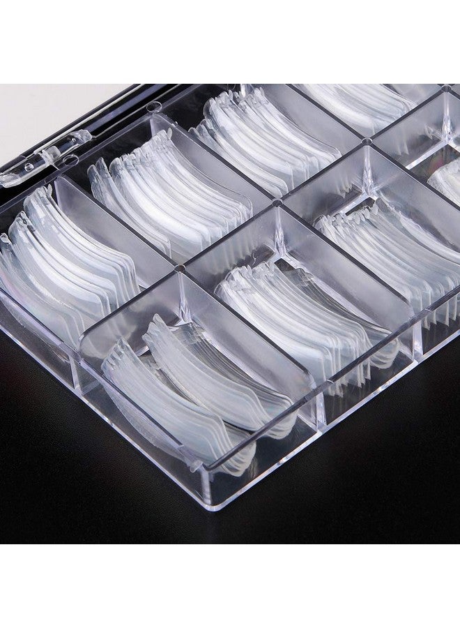 Beuniar Nail Extension Form Tips Clear 100Pcs Poly Gel Acrylic Nails Mold Artificial Dual Forms System Uv Gel Diy Polish Manicure Tool 100Pcs/Case With Scale - Image 4