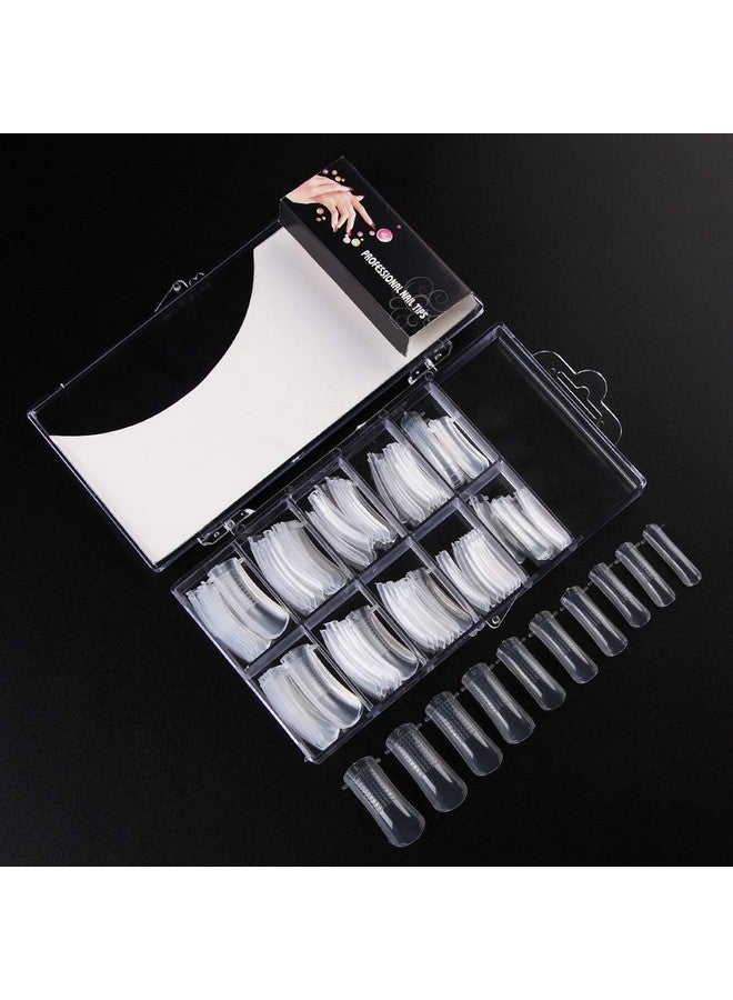Beuniar Nail Extension Form Tips Clear 100Pcs Poly Gel Acrylic Nails Mold Artificial Dual Forms System Uv Gel Diy Polish Manicure Tool 100Pcs/Case With Scale - Image 3