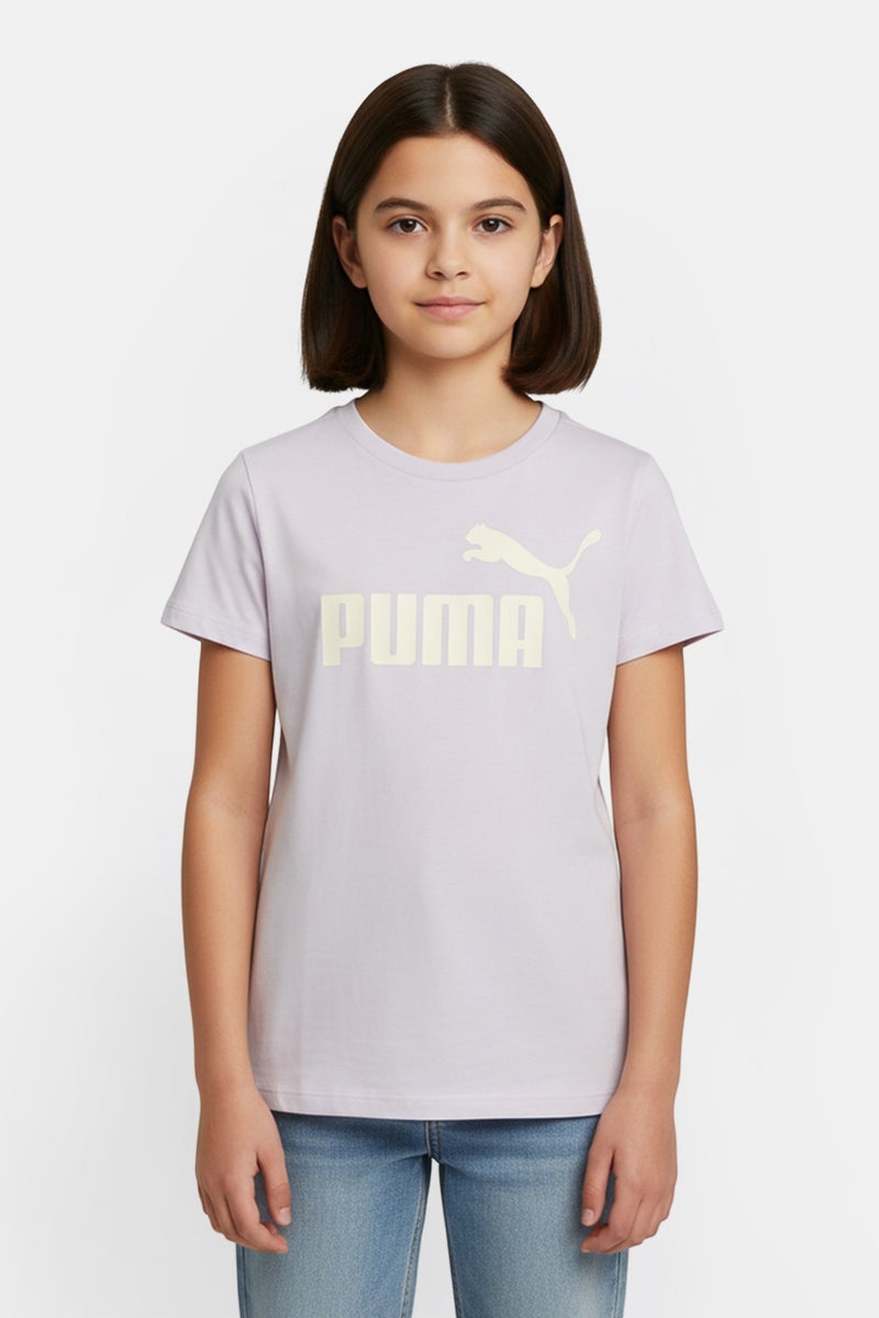 PUMA Kids Girl Sportswear Fit Short Sleeve Outdoor T-Shirt, Lavender - Image 1