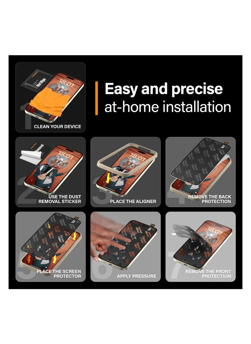 PanzerGlass - واقي شاشة الخصوصية PanzerGlass™ لهاتف iPhone 15 Plus - شاشة iPhone وشاشة iPhone زجاجية مقسى مقاومة للخدش وواقي للخصوصية - مع أداة تثبيت لسهولة التركيب - Image 1