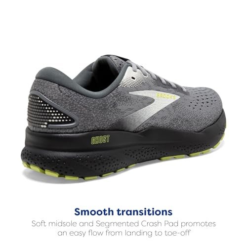 Brooks Men’s Ghost 16 Neutral Running Shoe - Primer/Grey/Lime - 11.5 Wide - Image 3