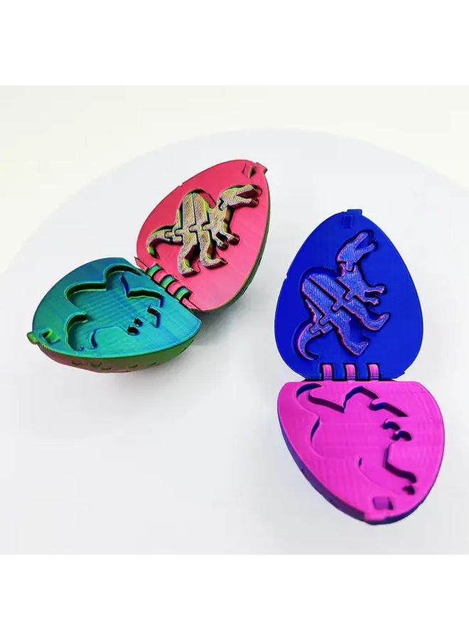 3D Printed Surprise Eggs with Multi Color Gradient Dinosaur Figures Educational Props - Image 5