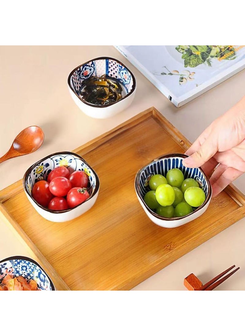 FS COOL FS COOL Sauce Bowl Set Sauce Bowl 4 Different Pattern Dipping Bowls ColorfulPatterned Snack BowlSmall Bowls for Soy Sauce Ketchup Condiments Salad Dressing Spices Set of 4 Random Pattern  - Image 3