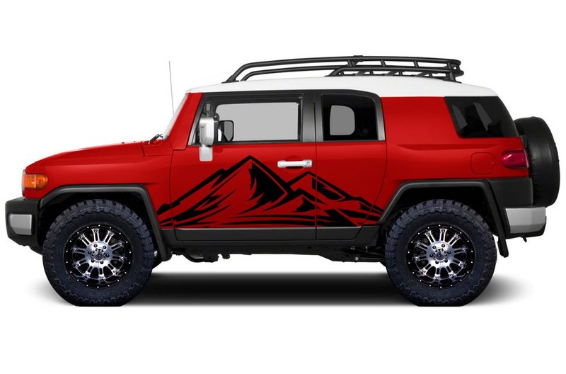 Factory Crafts Trek Side Graphics Kit 3M Vinyl Decal Wrap Compatible with Toyota FJ Cruiser 20072014 Matte Black