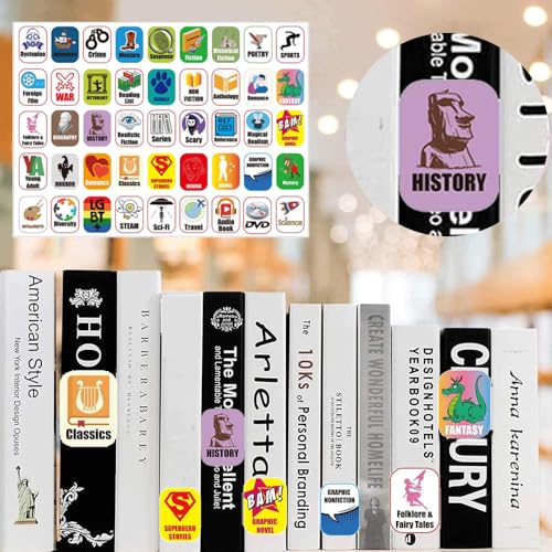 Magictodoor 45 Genre Book Spine Labels for Library | Set of 450 Classroom Library Classification Stickers - Image 3