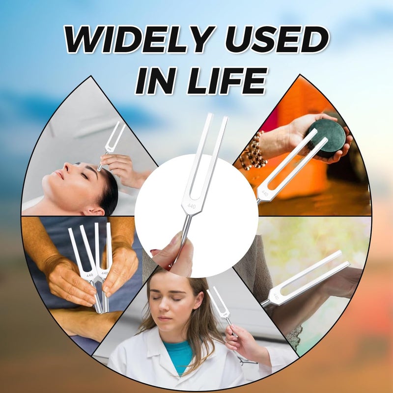 DRELD 440 Hz Tuning Fork, A440Hz Tuning Fork with Silicone Hammer Bag for Violin Guitar Tuner Instrument - Image 5