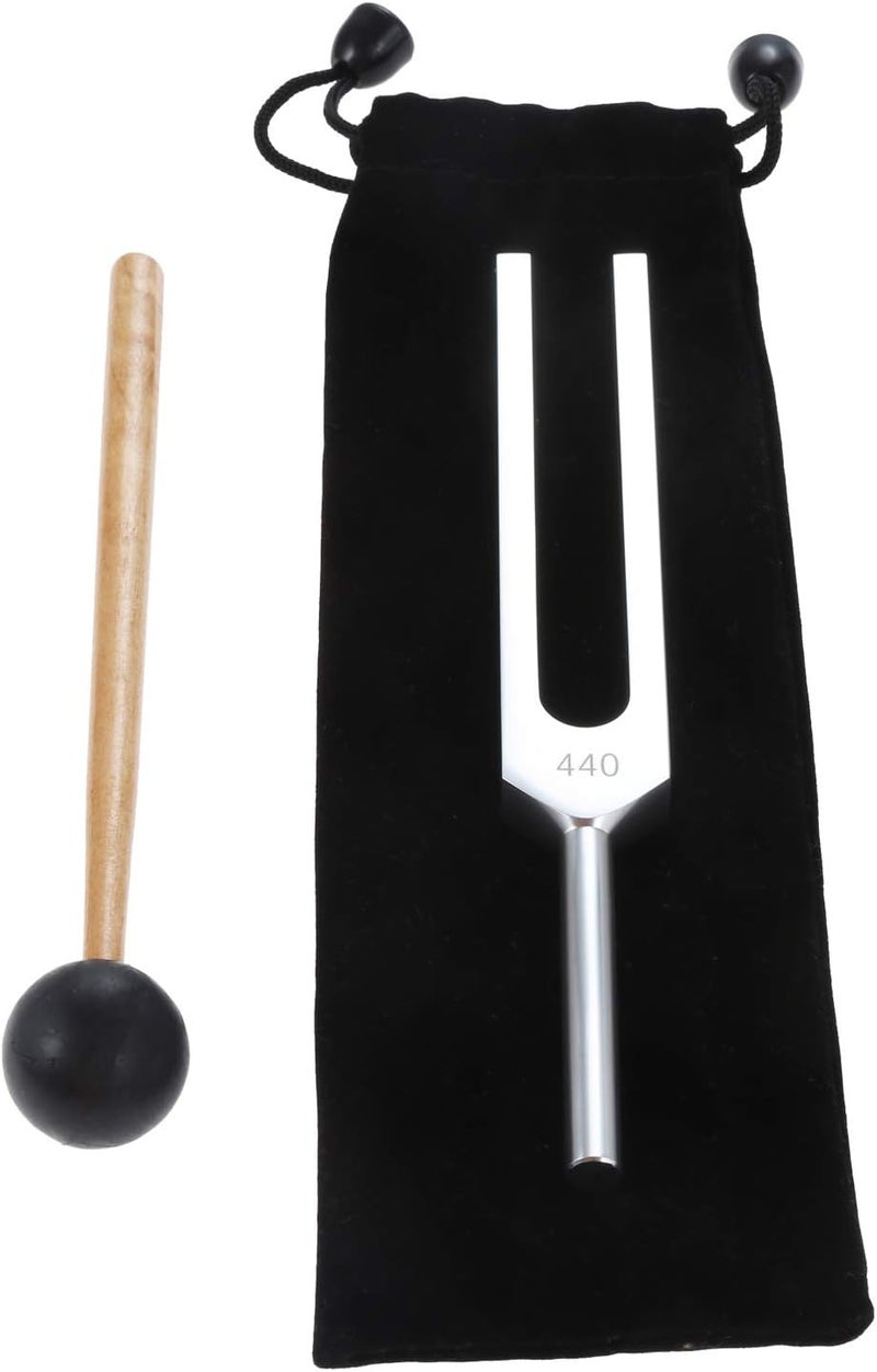DRELD 440 Hz Tuning Fork, A440Hz Tuning Fork with Silicone Hammer Bag for Violin Guitar Tuner Instrument - Image 1
