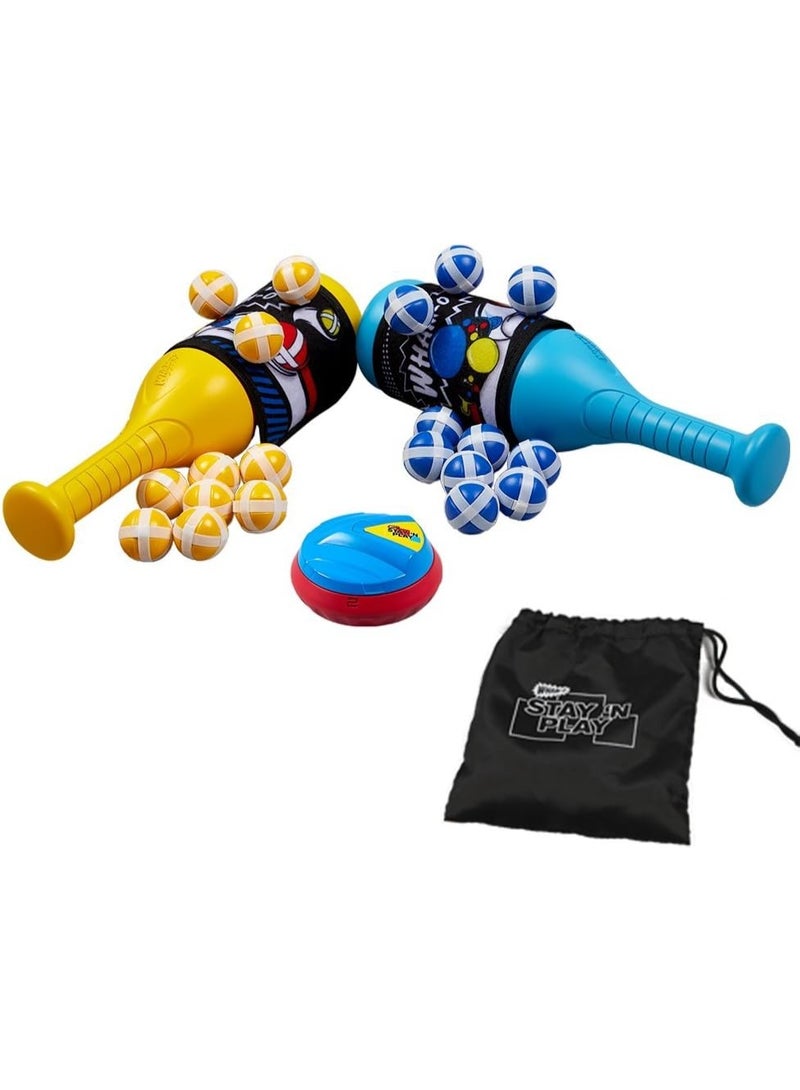 وامو ألعاب متنوعة Wham-O STAY 'N PLAY Stick to It، مقاس 4 × 13 × 9 بوصات، باللون الأصفر والأزرق والأحمر - Image 1