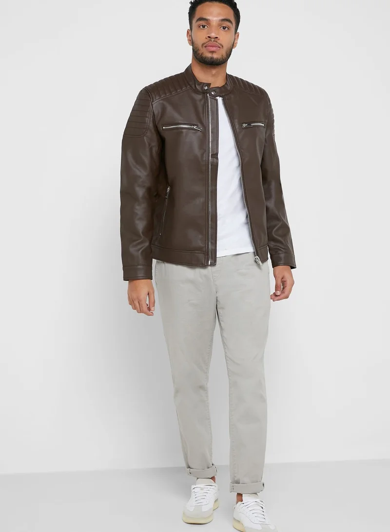 FOREVER 21 Faux Leather Bomber Jacket