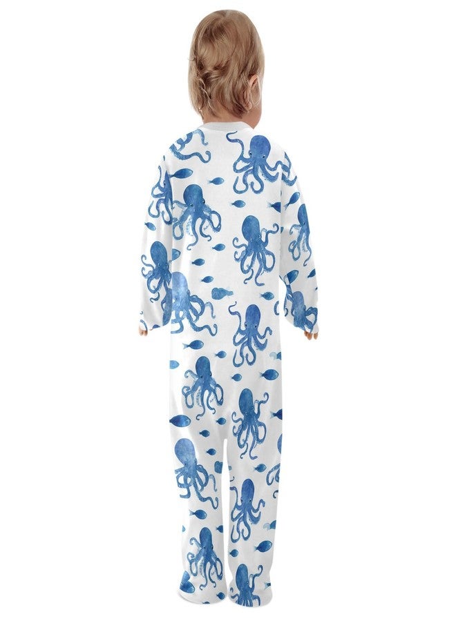 Dussdil Blue Octopus Fish Baby One-Piece Footies Newborn Rompers Pajamas Cotton Footed Pjs for Sleep Play Boys Girls 3M - Image 5