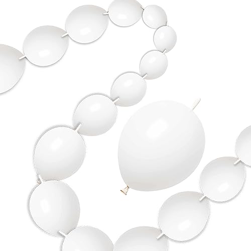 JINUPHION 100 Pcs Quick Link Balloons White 10 inch Latex Linking Balloons for Balloon WallArchesChains Birthday Party Wedding Anniversary Graduation Arch Party Decor white - Image 1