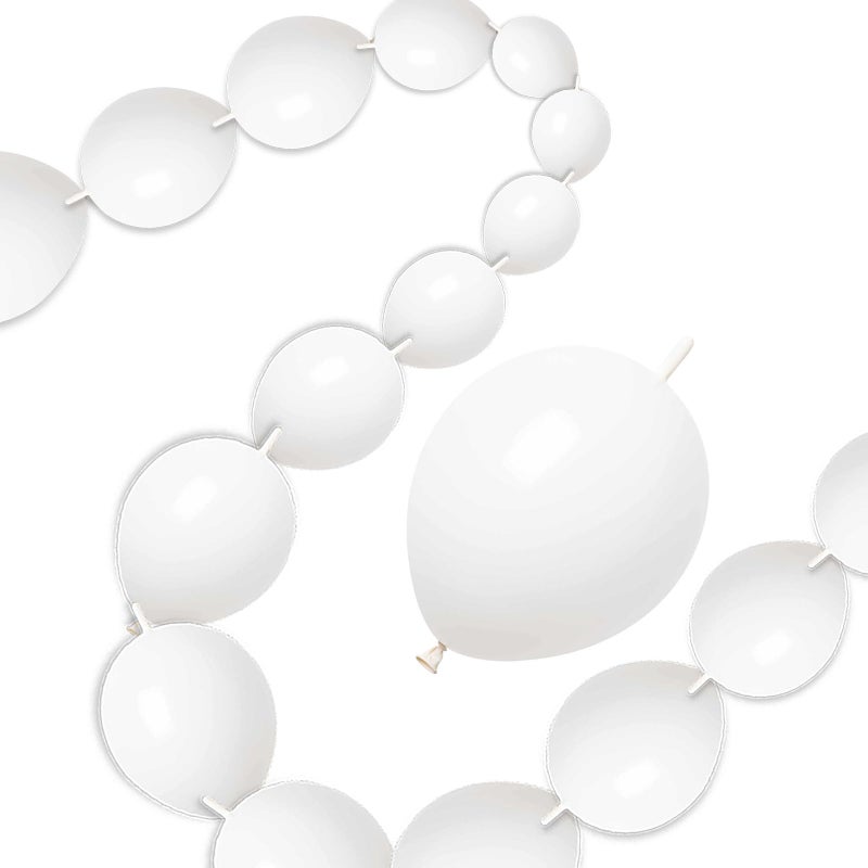 JINUPHION 100 Pcs Quick Link Balloons White 10 inch Latex Linking Balloons for Balloon WallArchesChains Birthday Party Wedding Anniversary Graduation Arch Party Decor white - Image 3