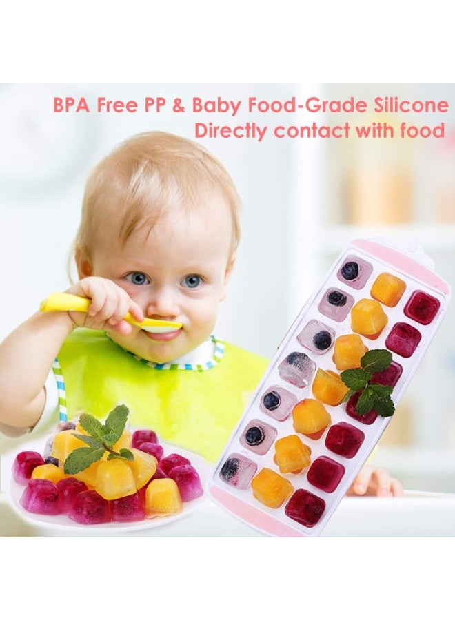 Flexible silicone ice cube tray – 21 stackable freezer cubes, quick-release design for making baby drinks, smoothies, and popsicles – a practical kitchen tool - Image 2