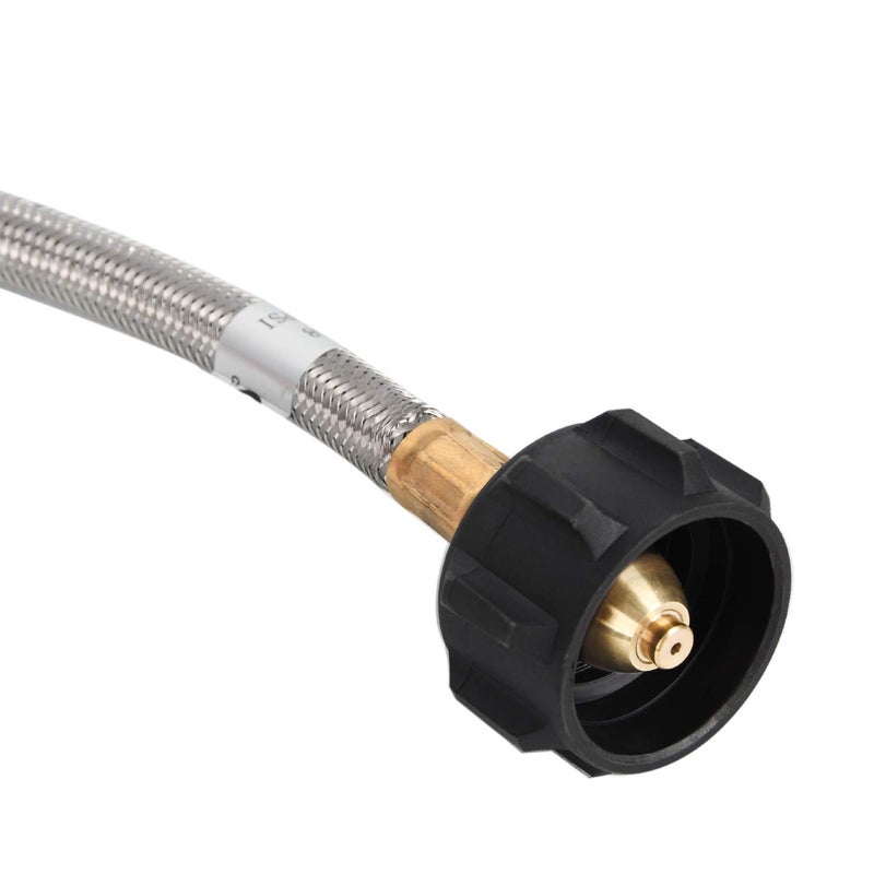 GasSaf 5FT Propane Tank Extension Hose with Gauge Replacement for Propane Tank, RV, Gas Grill Connection,Acme to Male QCC/POL Fittings - Image 4