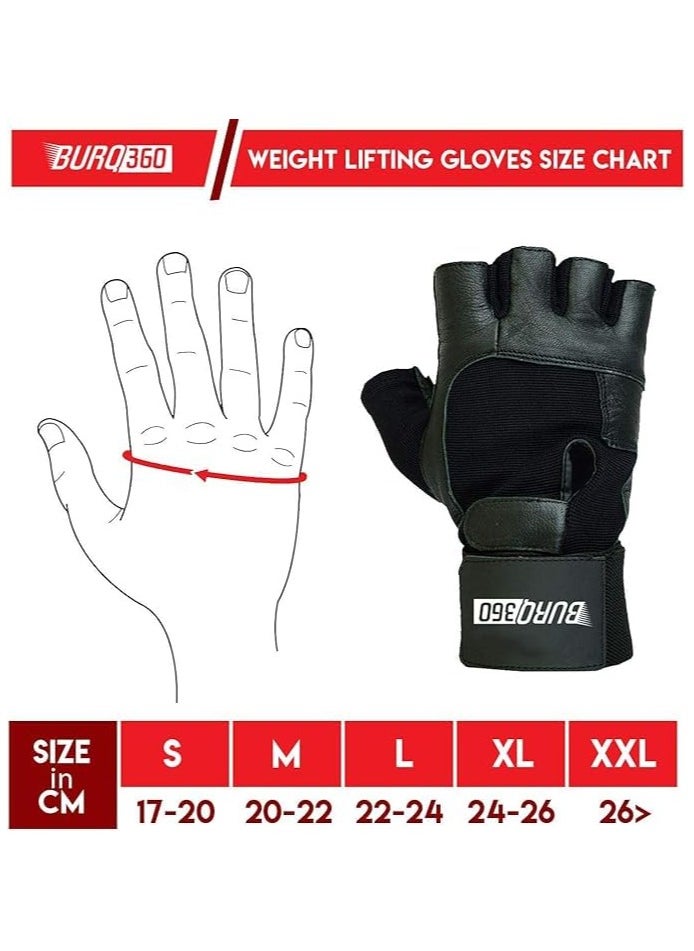 SportQ ® Premium Leather Workout Gloves for Men & Women, Weight Lifting, Gym, Cycling Gloves  - Image 3
