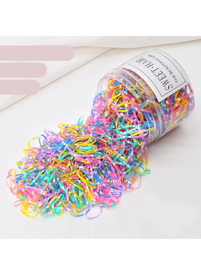 QINGYAN 1000 Pcs Colorful Mini Elastic Hair Ties – Soft Rubber Bands for Baby Girls & Kids | No Pull Ponytail Holders | Gentle, Durable Polybands - Image 2